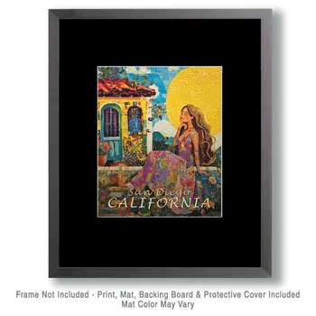 Relaxing - California Souvenir Home Decor Wall Art Prints – 8″x10″ Artwork for 11″x14″ Frame