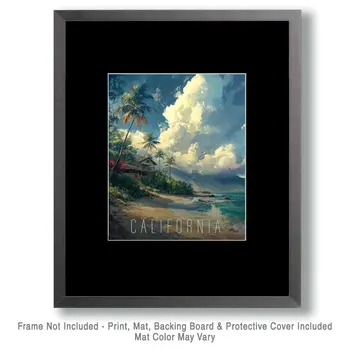 Stormy Coast - California Souvenir Home Decor Wall Art Prints – 8″x10″ Artwork for 11″x14″ Frame