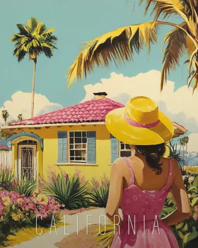 Sunny Day - California Souvenir Home Decor Wall Art Prints – 8″x10″ Artwork for 11″x14″ Frame