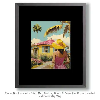 Sunny Day - California Souvenir Home Decor Wall Art Prints – 8″x10″ Artwork for 11″x14″ Frame