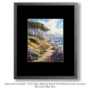 Oceanside Path - California Souvenir Home Decor Wall Art Prints – 8″x10″ Artwork for 11″x14″ Frame