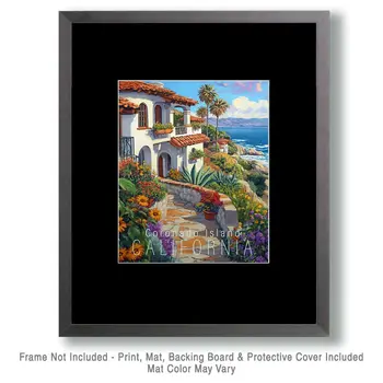 Coastal Living - California Souvenir Home Decor Wall Art Prints – 8″x10″ Artwork for 11″x14″ Frame