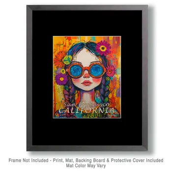 Psychedelic - California Souvenir Home Decor Wall Art Prints – 8″x10″ Artwork for 11″x14″ Frame