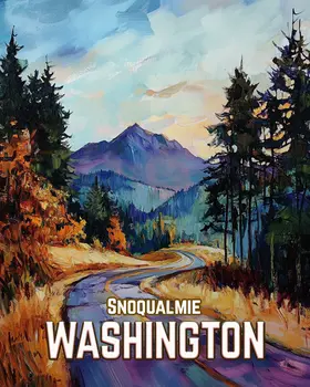 Country Road - Washington State Souvenir Home Decor Wall Art Prints – 8″x10″ Artwork for 11″x14″ Frame