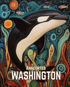 Killer Whale - Washington State Souvenir Home Decor Wall Art Prints – 8″x10″ Artwork for 11″x14″ Frame
