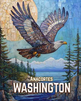 Bald Eagle - Washington State Souvenir Home Decor Wall Art Prints – 8″x10″ Artwork for 11″x14″ Frame