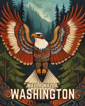 Eagle - Washington State Souvenir Home Decor Wall Art Prints – 8″x10″ Artwork for 11″x14″ Frame