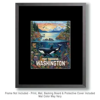 Underwater Scene - Washington State Souvenir Home Decor Wall Art Prints – 8″x10″ Artwork for 11″x14″ Frame