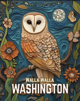 Barn Owl - Washington State Souvenir Home Decor Wall Art Prints – 8″x10″ Artwork for 11″x14″ Frame