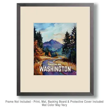 Country Road - Washington State Souvenir Home Decor Wall Art Prints – 8″x10″ Artwork for 11″x14″ Frame