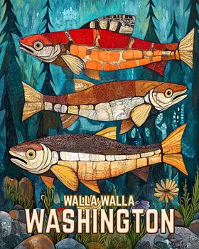Trout - Washington State Souvenir Home Decor Wall Art Prints – 8″x10″ Artwork for 11″x14″ Frame