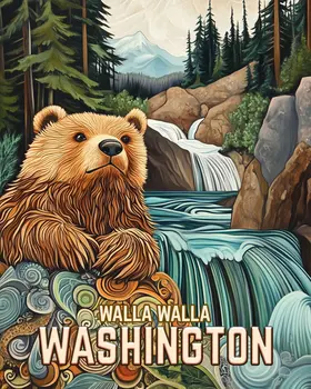 Muddy Bear - Washington State Souvenir Home Decor Wall Art Prints – 8″x10″ Artwork for 11″x14″ Frame