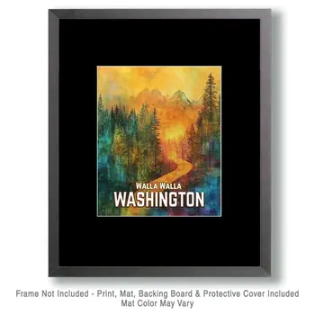 Sunrise - Washington State Souvenir Home Decor Wall Art Prints – 8″x10″ Artwork for 11″x14″ Frame