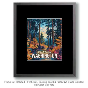 Woodland Path - Washington State Souvenir Home Decor Wall Art Prints – 8″x10″ Artwork for 11″x14″ Frame