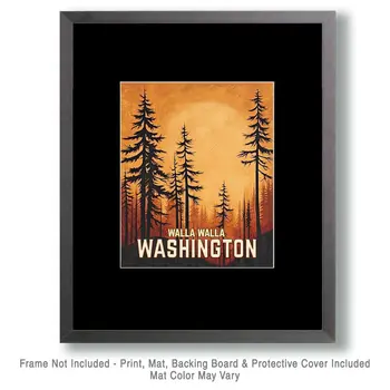 Just After Sunrise - Washington State Souvenir Home Decor Wall Art Prints – 8″x10″ Artwork for 11″x14″ Frame