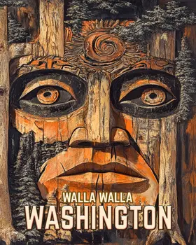 Wood Face - Washington State Souvenir Home Decor Wall Art Prints – 8″x10″ Artwork for 11″x14″ Frame