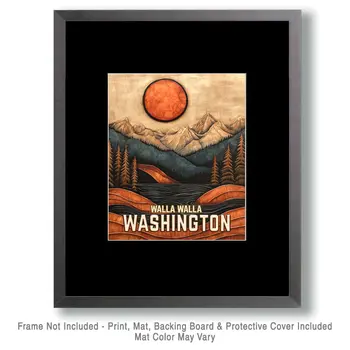 Wood Landscape - Washington State Souvenir Home Decor Wall Art Prints – 8″x10″ Artwork for 11″x14″ Frame