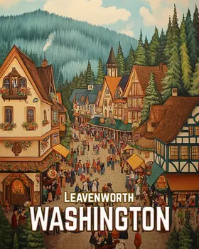 Leavenworth Village - Washington State Souvenir Home Decor Wall Art Prints – 8″x10″ Artwork for 11″x14″ Frame