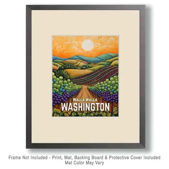 Wine Country - Washington State Souvenir Home Decor Wall Art Prints – 8″x10″ Artwork for 11″x14″ Frame