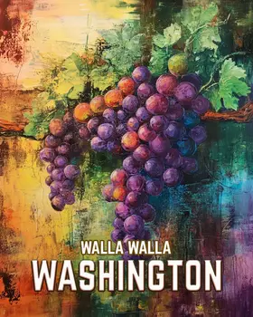 Grapes - Washington State Souvenir Home Decor Wall Art Prints – 8″x10″ Artwork for 11″x14″ Frame
