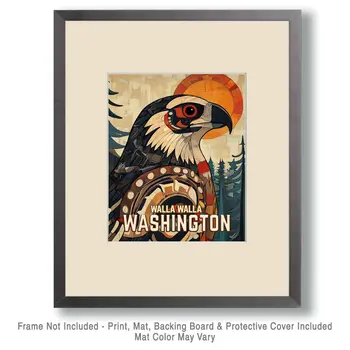 Eagle Portrait - Washington State Souvenir Home Decor Wall Art Prints – 8″x10″ Artwork for 11″x14″ Frame