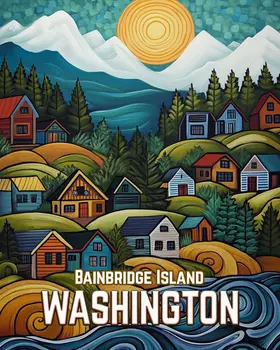 Hill Town - Washington State Souvenir Home Decor Wall Art Prints – 8″x10″ Artwork for 11″x14″ Frame