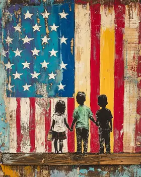 Kids - American USA Patriotic Wall Art Prints - 8"x10" Art Print for 11"x14" Frame