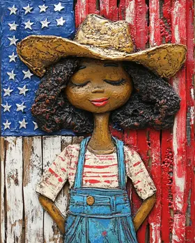 Country Girl - American USA Patriotic Wall Art Prints - 8"x10" Art Print for 11"x14" Frame