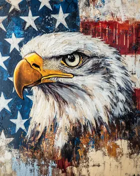 American Eagle - American USA Patriotic Wall Art Prints - 8"x10" Art Print for 11"x14" Frame