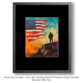 Soldier - American USA Patriotic Wall Art Prints - 8"x10" Art Print for 11"x14" Frame