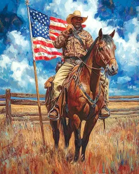 Cowboy - American USA Patriotic Wall Art Prints - 8"x10" Art Print for 11"x14" Frame