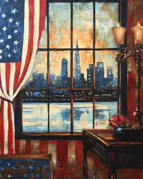 Office - American USA Patriotic Wall Art Prints - 8"x10" Art Print for 11"x14" Frame