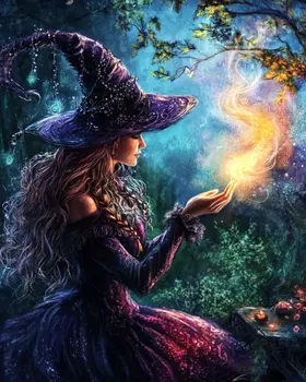 Casting a Spell - Witch and Witches Wall Art Prints - 8"x10" Art Print for 11"x14" Frame