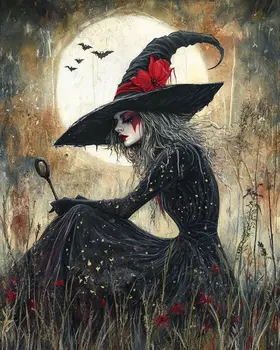Old Crony - Witch and Witches Wall Art Prints - 8"x10" Art Print for 11"x14" Frame