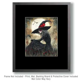 Old Crony - Witch and Witches Wall Art Prints - 8"x10" Art Print for 11"x14" Frame