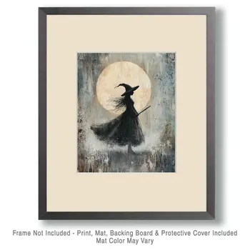 Midnight Ride - Witch and Witches Wall Art Prints - 8"x10" Art Print for 11"x14" Frame