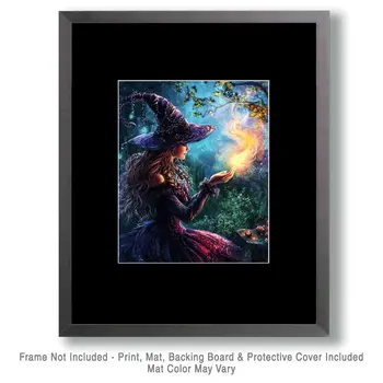 Casting a Spell - Witch and Witches Wall Art Prints - 8"x10" Art Print for 11"x14" Frame