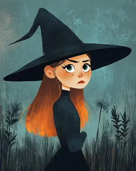 Cartoon - Witch and Witches Wall Art Prints - 8"x10" Art Print for 11"x14" Frame