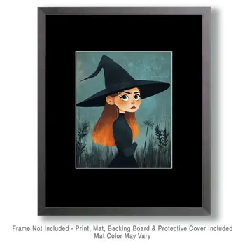 Cartoon - Witch and Witches Wall Art Prints - 8"x10" Art Print for 11"x14" Frame