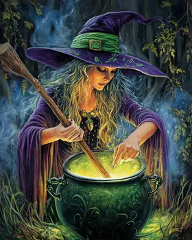 Witches Brew - Witch and Witches Wall Art Prints - 8"x10" Art Print for 11"x14" Frame