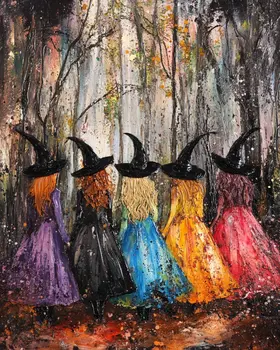 Coven - Witch and Witches Wall Art Prints - 8"x10" Art Print for 11"x14" Frame