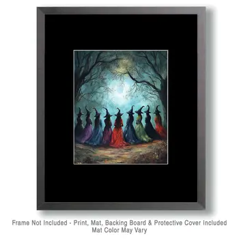 Gathering - Witch and Witches Wall Art Prints - 8"x10" Art Print for 11"x14" Frame