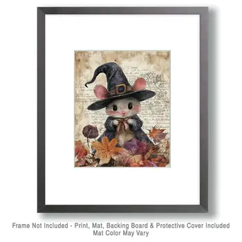 Mousekin - Witch and Witches Wall Art Prints - 8"x10" Art Print for 11"x14" Frame