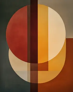 Earthtone Geometric #1 - Retro 60's & 70's Art Prints - 8"x10" Art Print for 11"x14" Frame