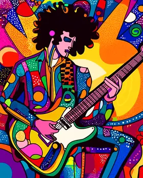 Jammin - Retro 60's & 70's Art Prints - 8"x10" Art Print for 11"x14" Frame
