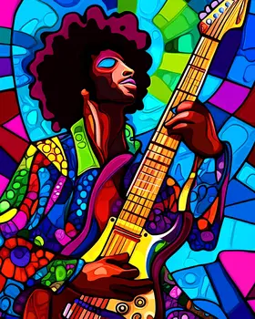 Intense Riff - Retro 60's & 70's Art Prints - 8"x10" Art Print for 11"x14" Frame