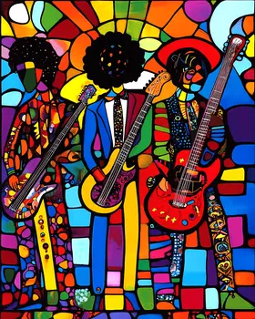 Funky Trio - Retro 60's & 70's Art Prints - 8"x10" Art Print for 11"x14" Frame