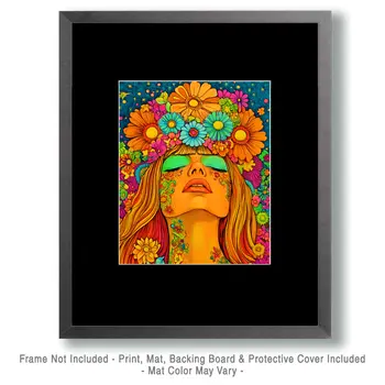 Floral Dream - Retro 60's & 70's Art Prints - 8"x10" Art Print for 11"x14" Frame