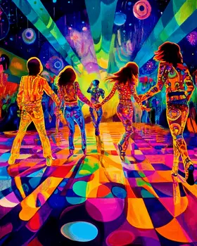 Disco Club - Retro 60's & 70's Art Prints - 8"x10" Art Print for 11"x14" Frame