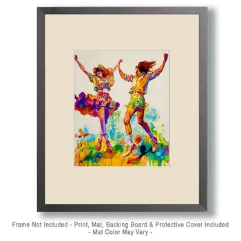 Dancing Free - Retro 60's & 70's Art Prints - 8"x10" Art Print for 11"x14" Frame